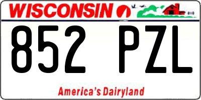WI license plate 852PZL