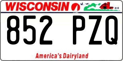 WI license plate 852PZQ