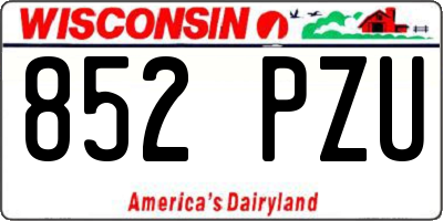 WI license plate 852PZU