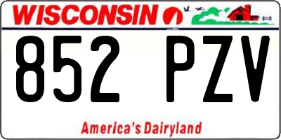 WI license plate 852PZV