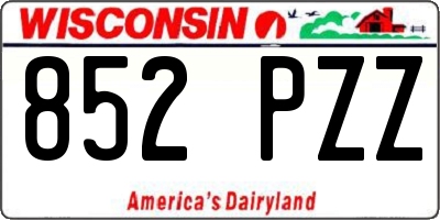 WI license plate 852PZZ