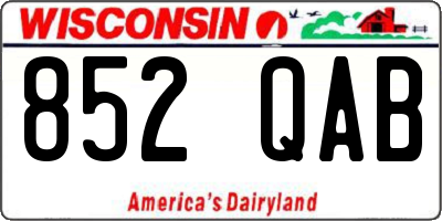 WI license plate 852QAB