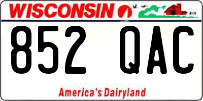 WI license plate 852QAC