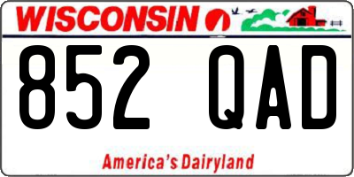 WI license plate 852QAD