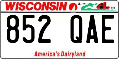 WI license plate 852QAE