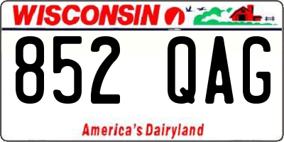 WI license plate 852QAG
