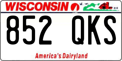 WI license plate 852QKS