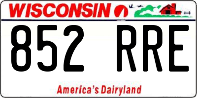 WI license plate 852RRE