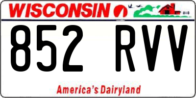 WI license plate 852RVV