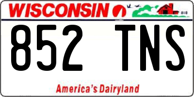 WI license plate 852TNS