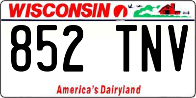 WI license plate 852TNV