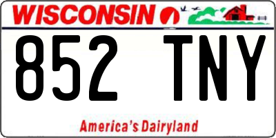 WI license plate 852TNY
