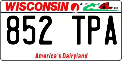 WI license plate 852TPA