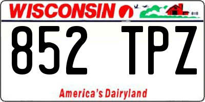 WI license plate 852TPZ