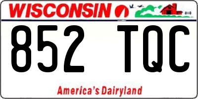 WI license plate 852TQC
