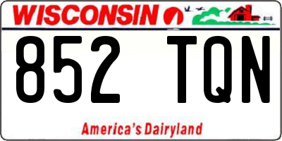 WI license plate 852TQN