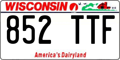 WI license plate 852TTF