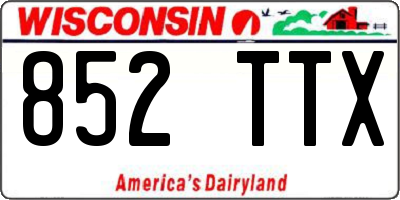 WI license plate 852TTX