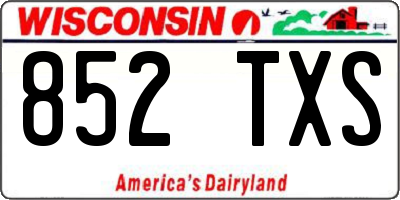 WI license plate 852TXS