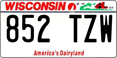 WI license plate 852TZW