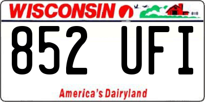 WI license plate 852UFI
