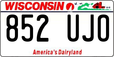 WI license plate 852UJO