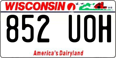 WI license plate 852UOH