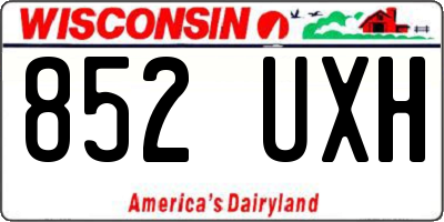 WI license plate 852UXH