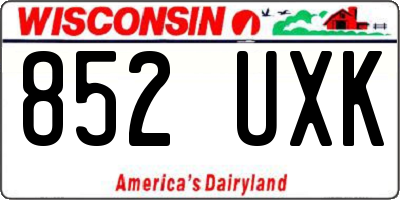WI license plate 852UXK