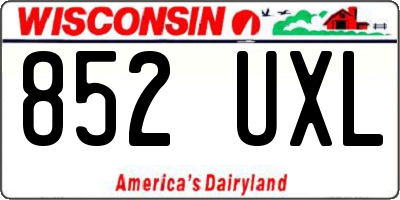 WI license plate 852UXL