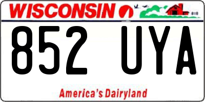 WI license plate 852UYA