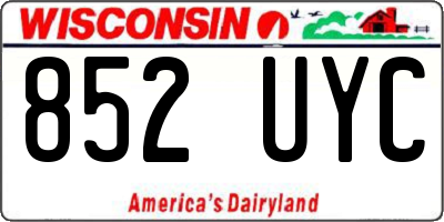 WI license plate 852UYC