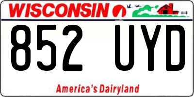 WI license plate 852UYD