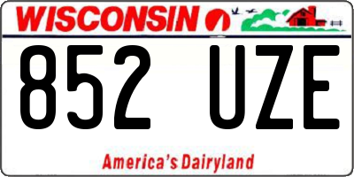 WI license plate 852UZE