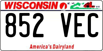 WI license plate 852VEC
