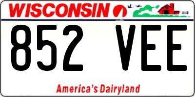 WI license plate 852VEE
