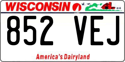 WI license plate 852VEJ