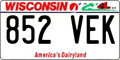 WI license plate 852VEK