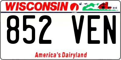 WI license plate 852VEN