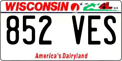 WI license plate 852VES