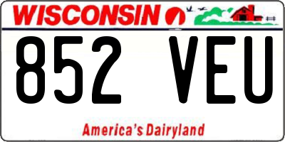 WI license plate 852VEU