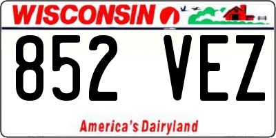 WI license plate 852VEZ