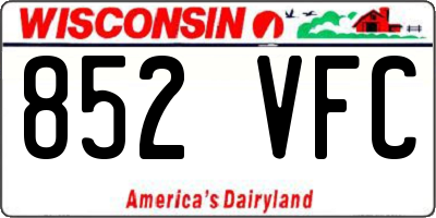 WI license plate 852VFC