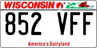 WI license plate 852VFF