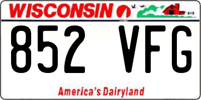 WI license plate 852VFG