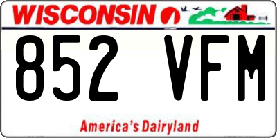 WI license plate 852VFM