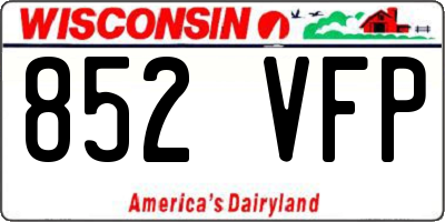 WI license plate 852VFP