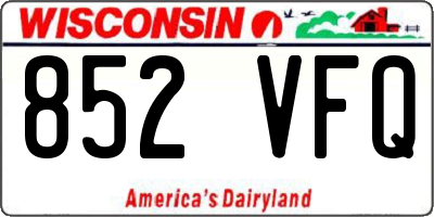 WI license plate 852VFQ