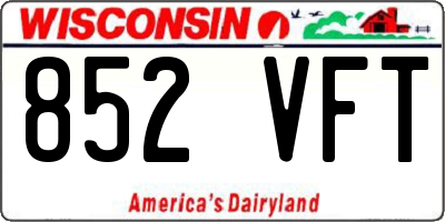 WI license plate 852VFT