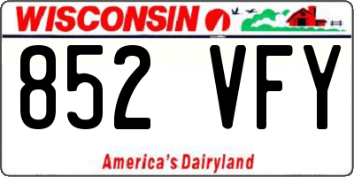 WI license plate 852VFY